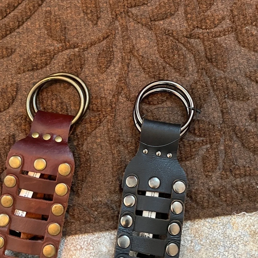 Free People Calgary Belt Brown Studded Belt S/M in Cognac or Black NEW